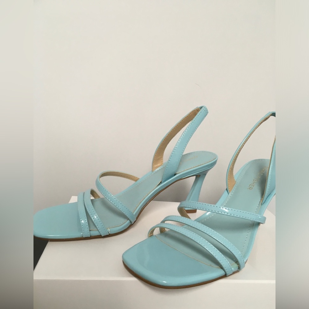 Marc Fisher Light Blue Strappy Slingback Heels for Women